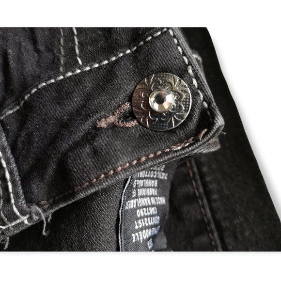 Suko Women Stretchy Studs Rhinestone Jeans black 8 - Picture 2 of 7
